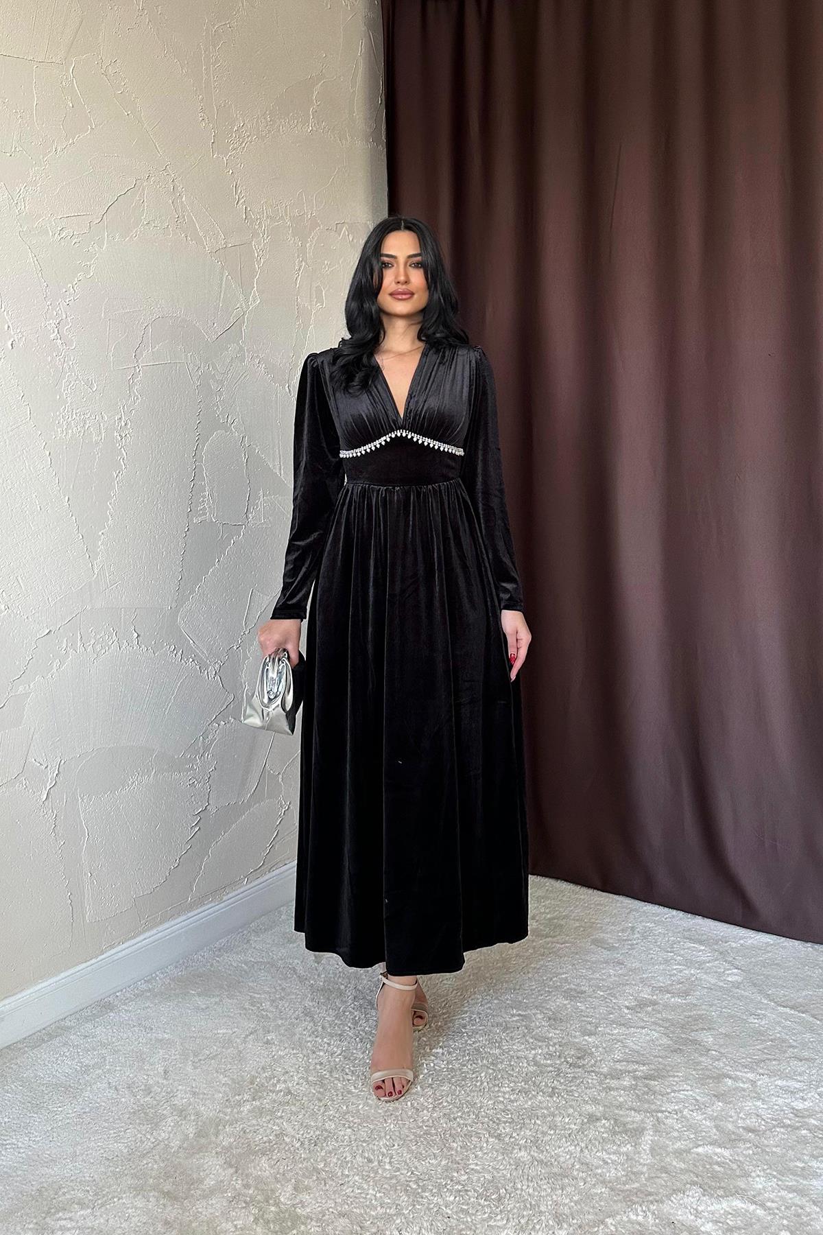 Rochie Elegantă Catifelată - Midnight Glow