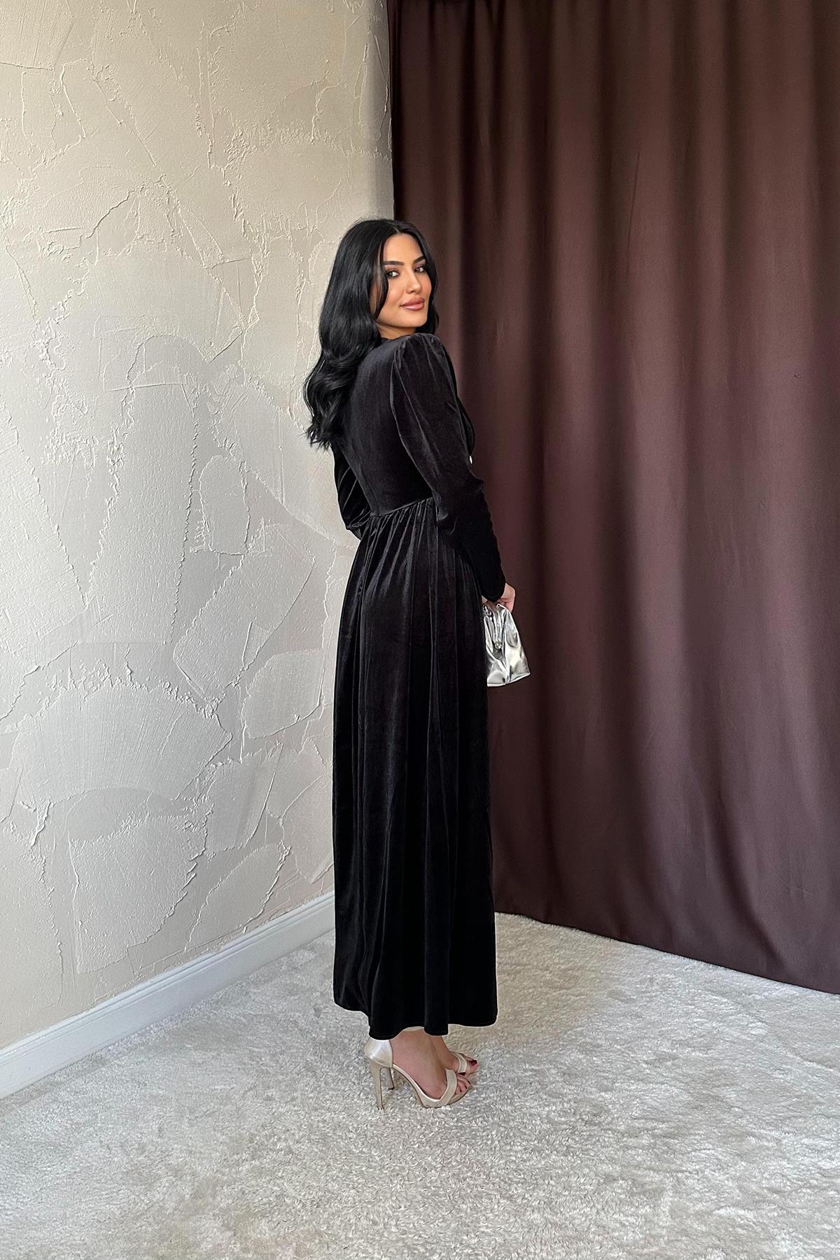 Rochie Elegantă Catifelată - Midnight Glow